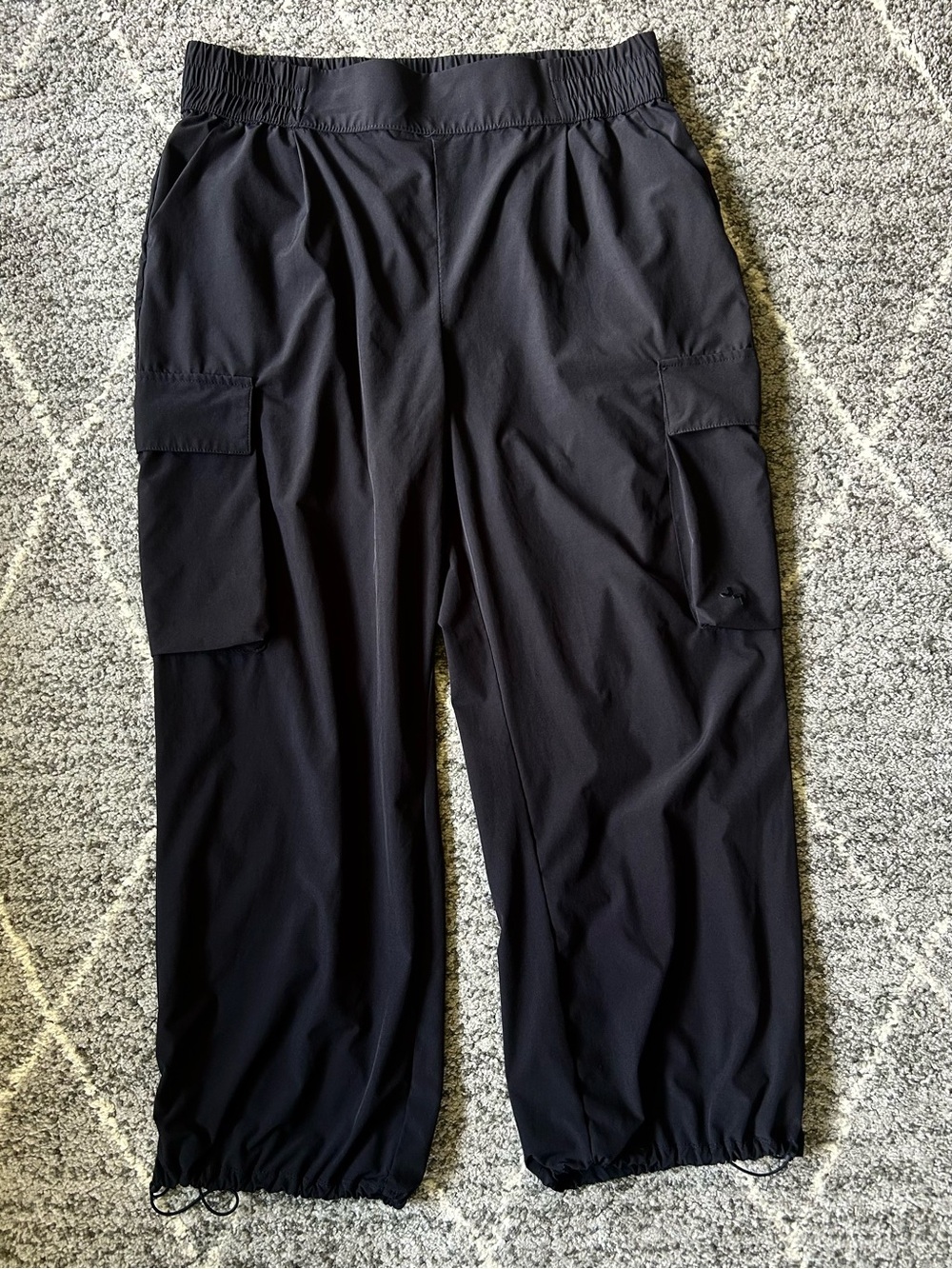 JoyLab Women’s Black Cargo Track Pants with Elastic Cinch Hem
